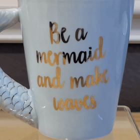 Be A Mermaid And Make Waves Coffee Or Tea 10 Oz Mug By Sass Belle (Color: White)