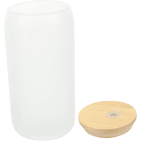 Sublimation Can Shape Insulated Glass Cup Bamboo Lid Mugs Only One Variation Glass Juice Cup (Option: Casual)