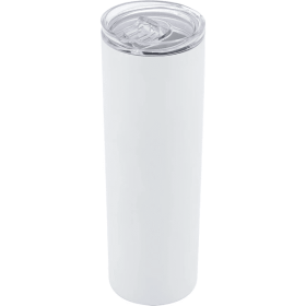 20oz Stainless Steel Double Wall Vacuum Insulated Tumblers With Lid And Straw For Hot Cold Drinks White (Color: White)